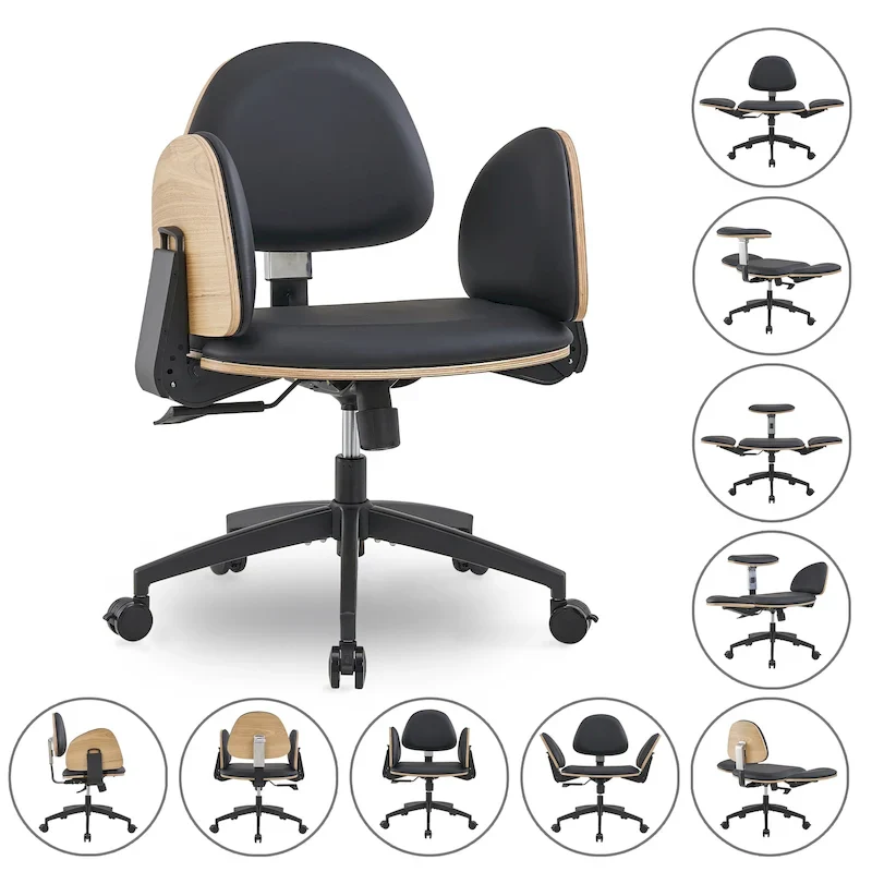 Black Ergonomic Adjustable Multi-Position Meditation Chair