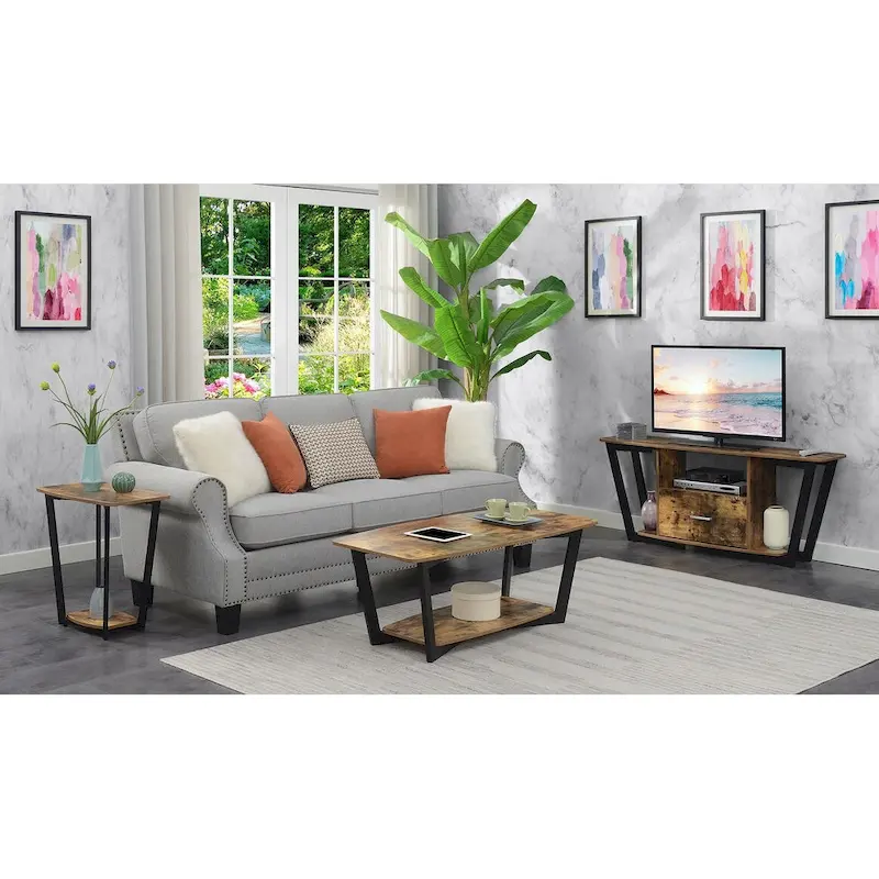 Convenience Concepts Graystone Coffee Table with Shelf