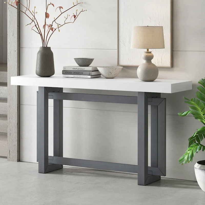 59.1  Modern Solid Wood Console Table with Unique Leg Design for Entryway or Living Room