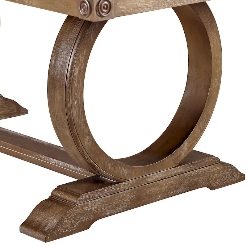 Furniture of America Agio Transitional Brown 7-Piece Expandable Dining Table Set