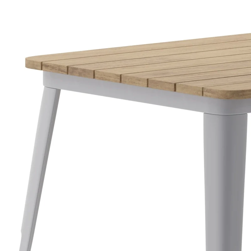 30x60 Commercial Poly Resin Restaurant Table with Umbrella Hole - 30W x 60D x 30H