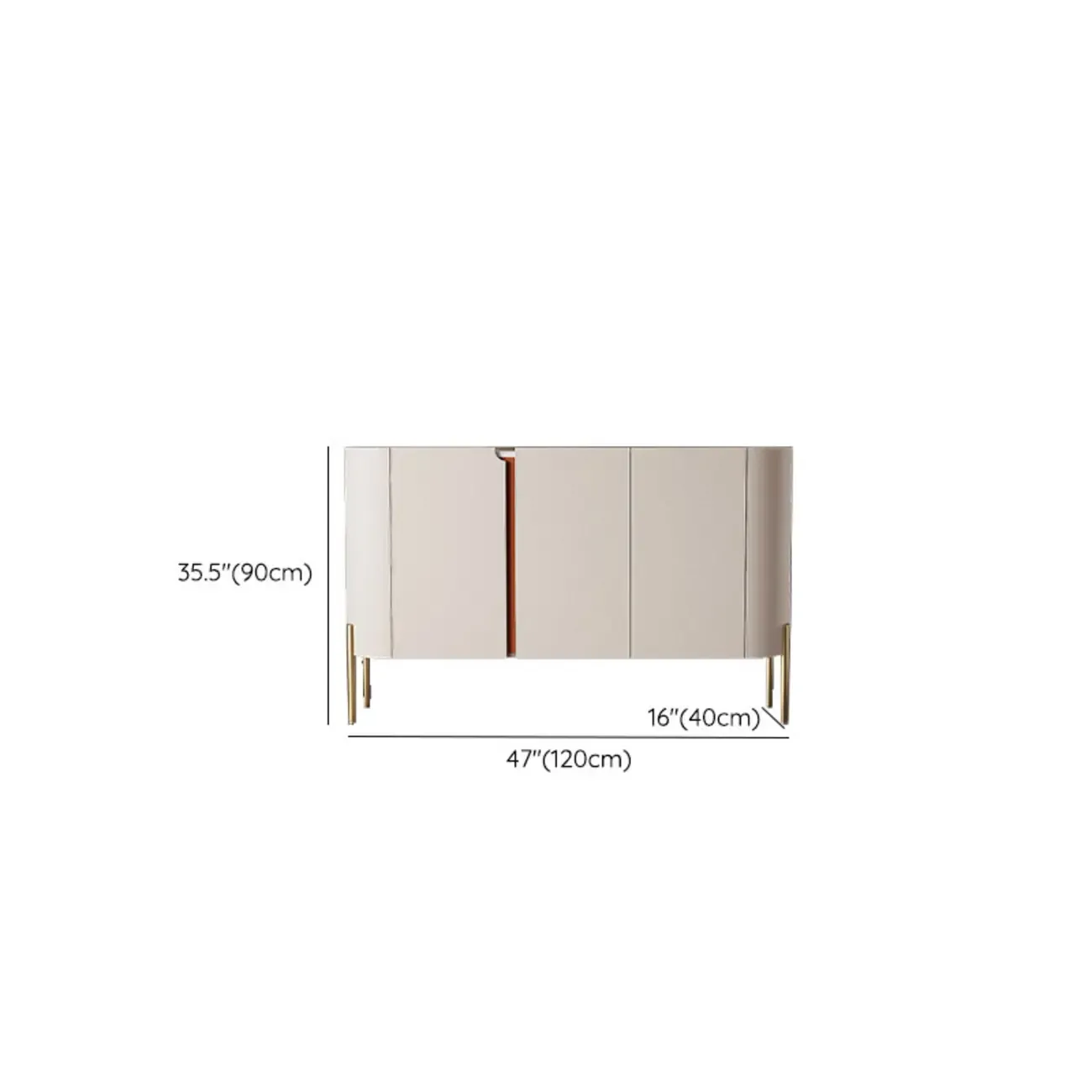 Glam Off-White Wooden Sideboard with Cabinets