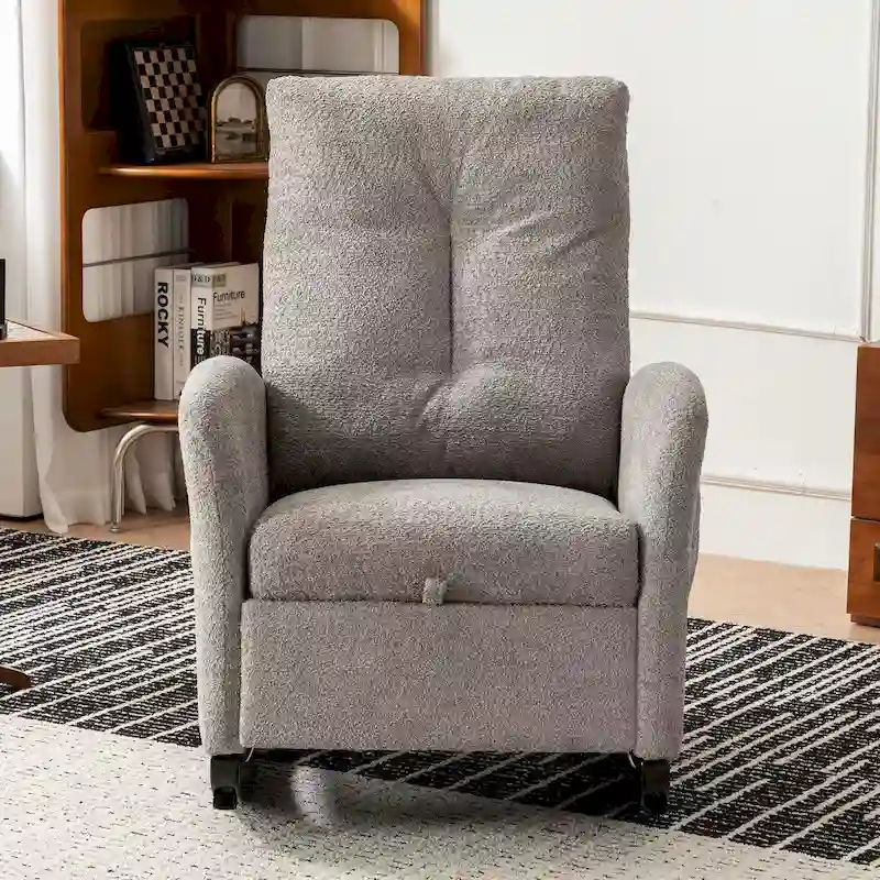 Accent Rocking Chair with Footrest High Back