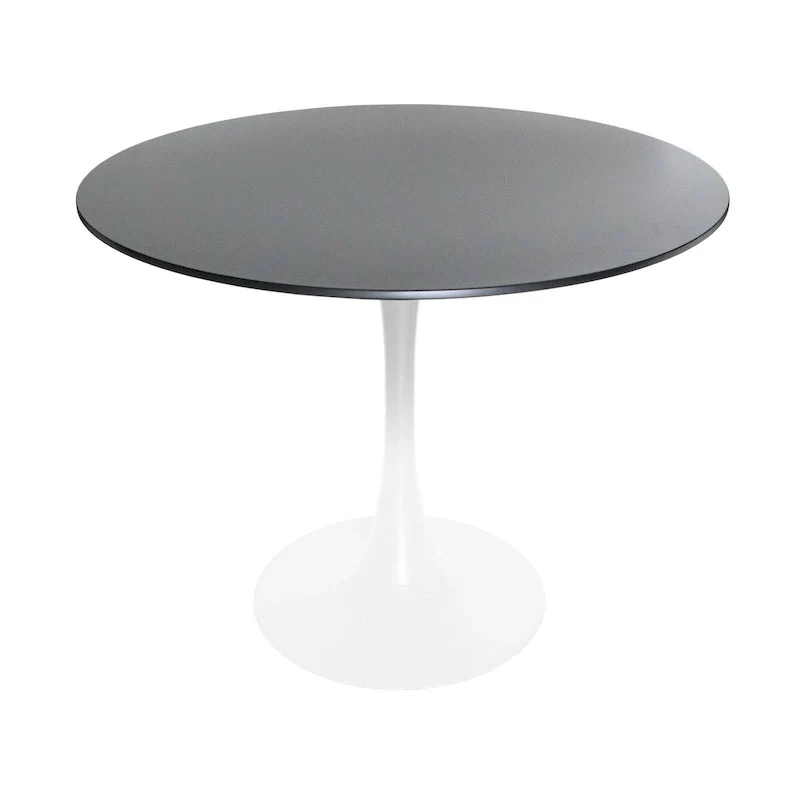 White/Gold Round Dining Table Set, 5-Piece, Seats 5