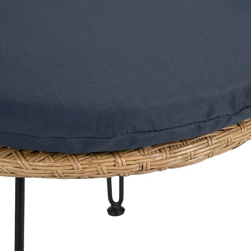 2 Rattan Single Chairs with A Glass Round Table