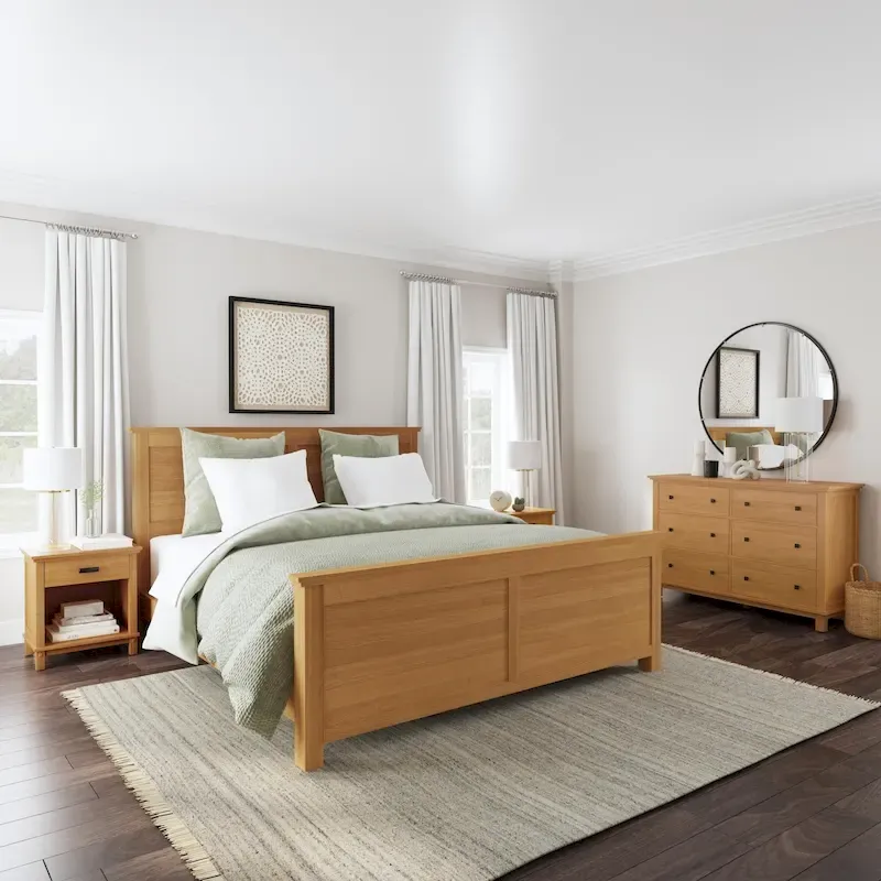 Oak Park Brown Wood King Bed