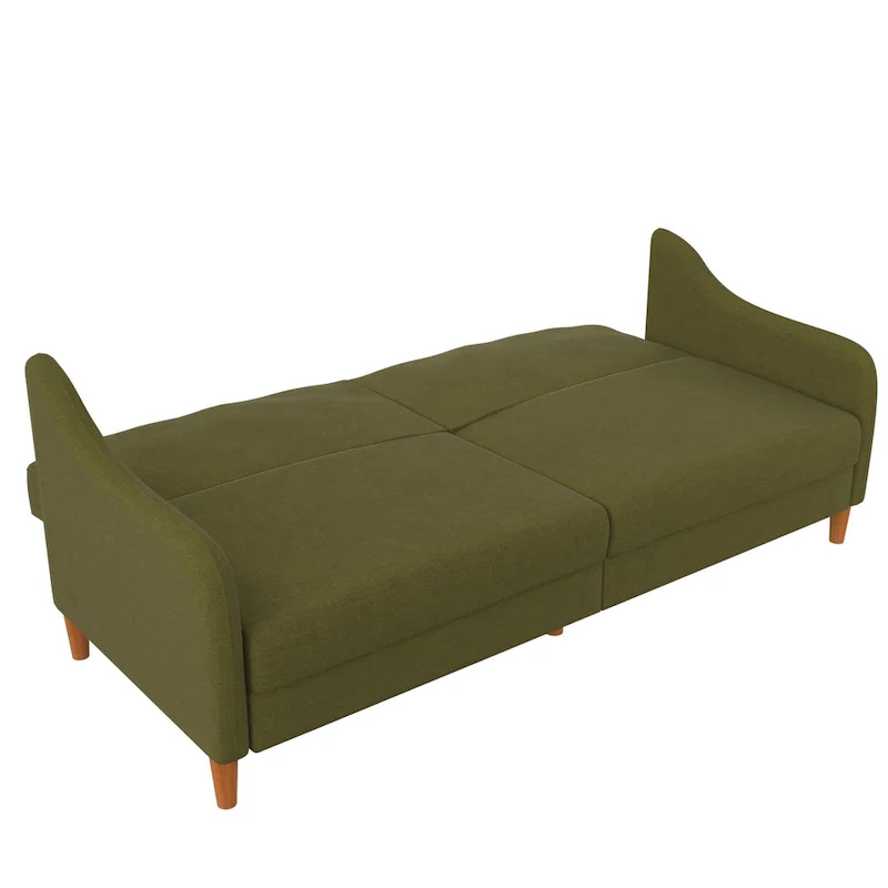 Convertible Coil Futon with Linen Upholstery