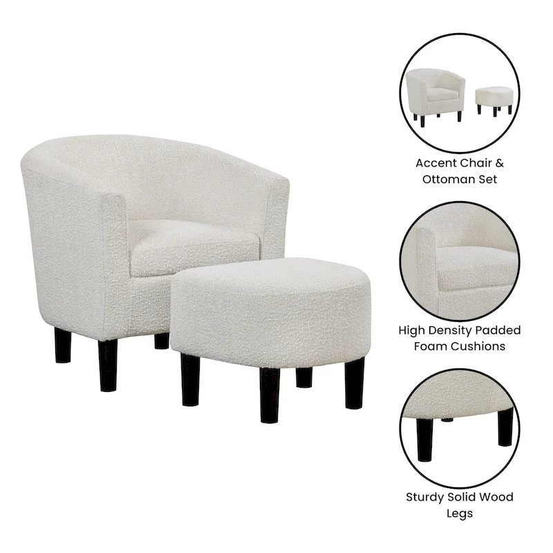Convenience Concepts Take a Seat Churchill Accent Chair with Ottoman