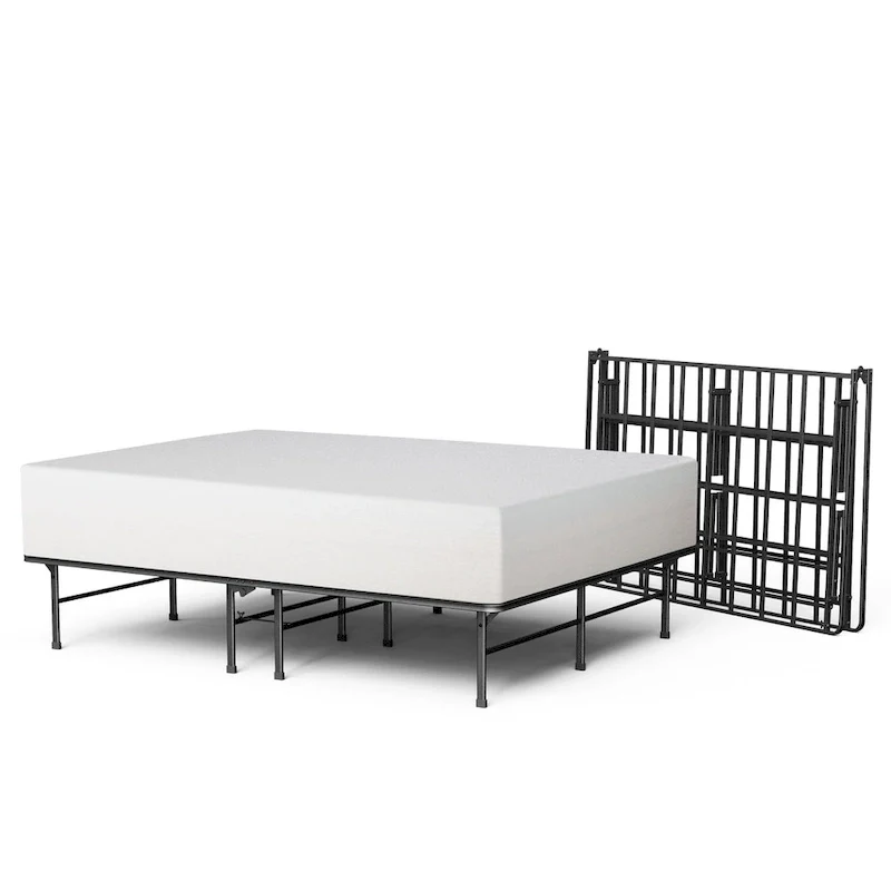 Black 14-Inch Heavy Duty Steel Platform Bed Frame with Under-Bed Storage – Twin / Twin XL / Full / Queen / King