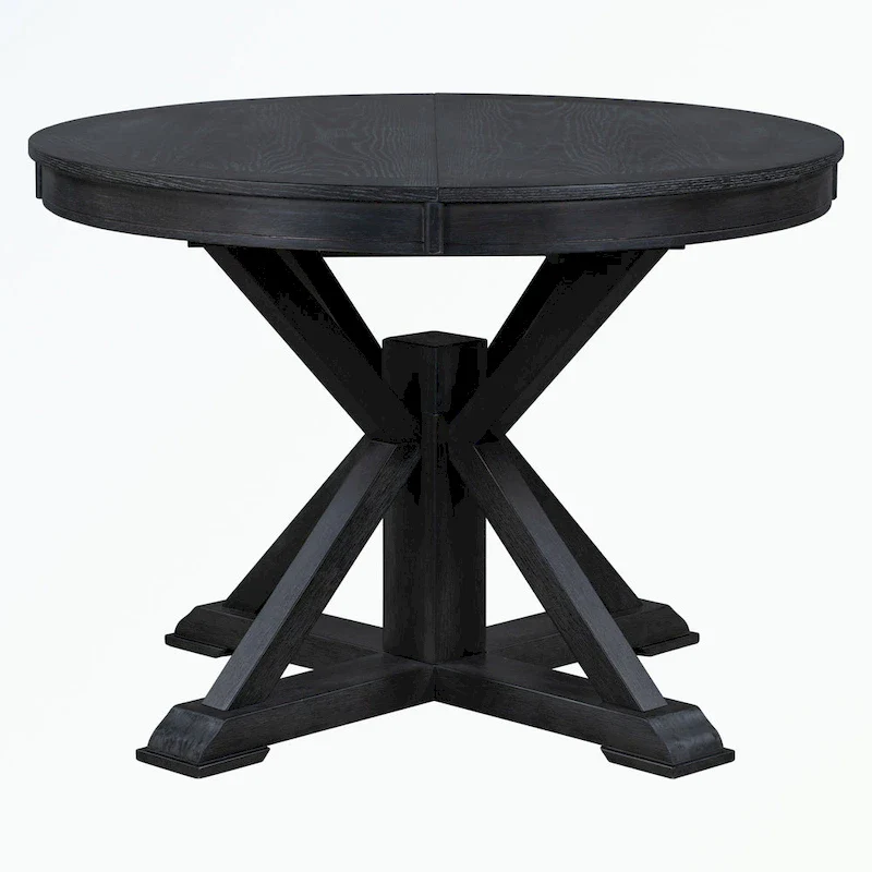 Dining Table Set with Extendable Table and 4 Upholstered Chairs