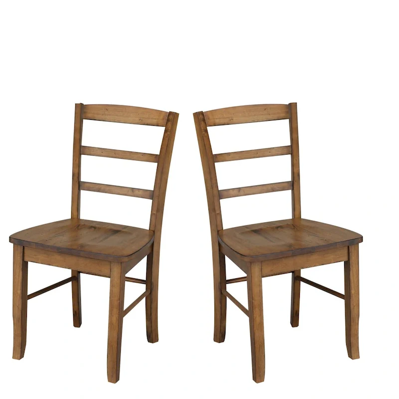 International Concepts Solid Wood Madrid Ladderback Chairs, Set of 2 - N/A