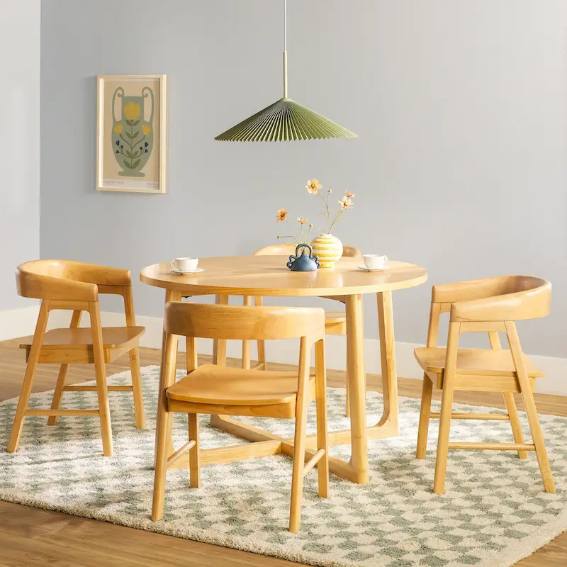 Middlebrook 5 Piece Dining Table Set with Solid Wood Chairs