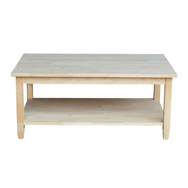 Solano Unfinished Solid Parawood Coffee Table