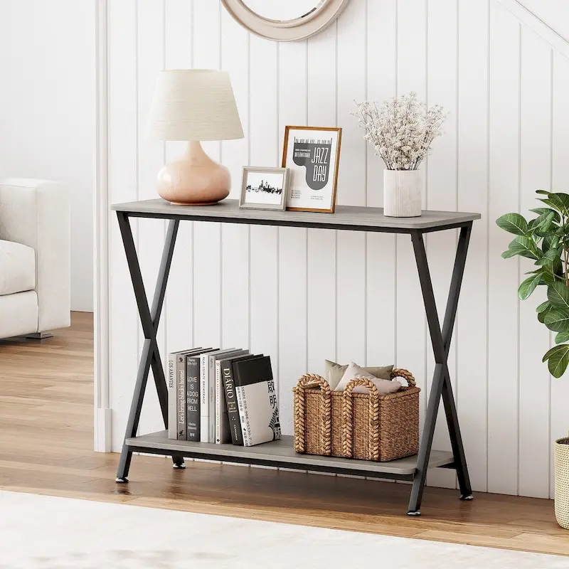 Console Table with 2 Shelves