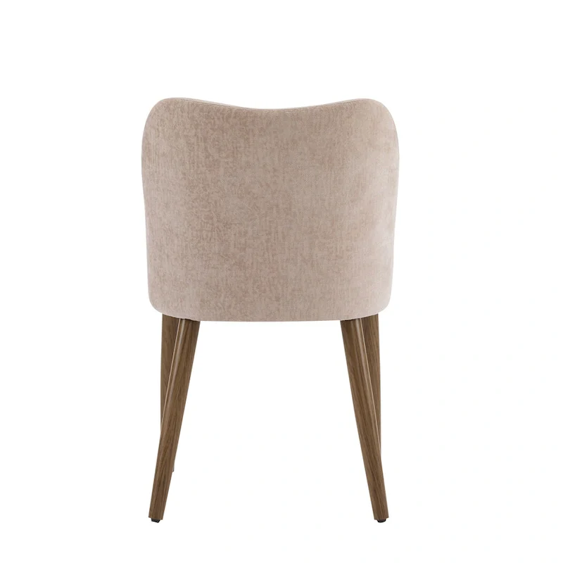 Gray Fabric Upholstered Dining Chair with Wood Frame