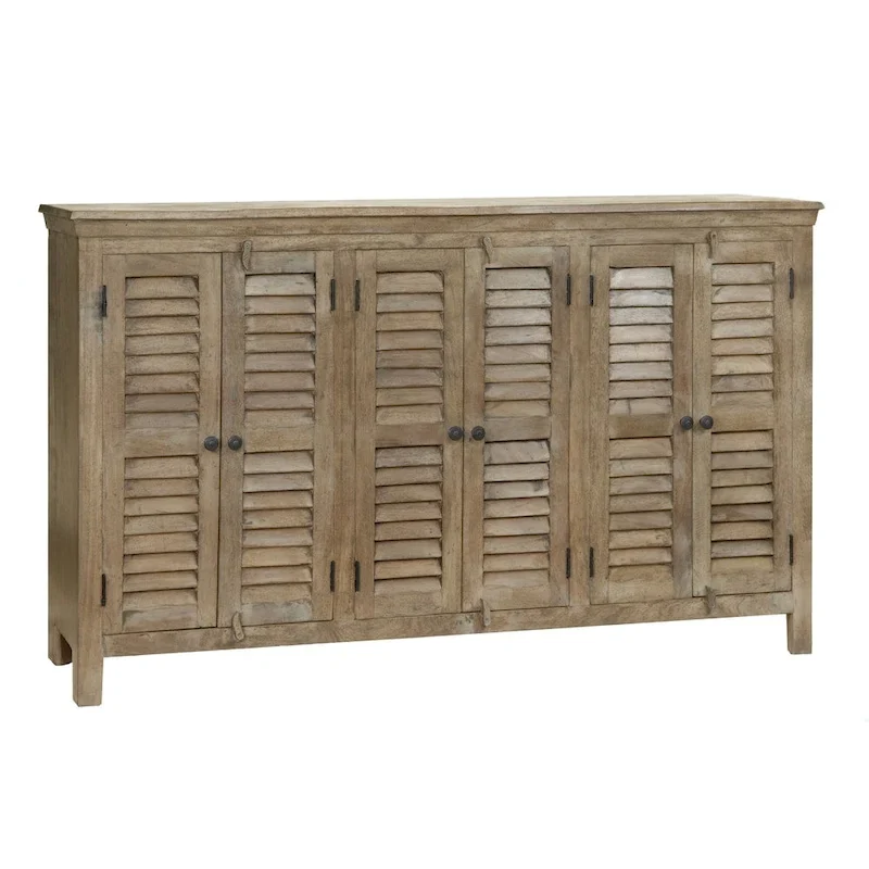 Grey Rustic Mango Wood 6-Door Sideboard