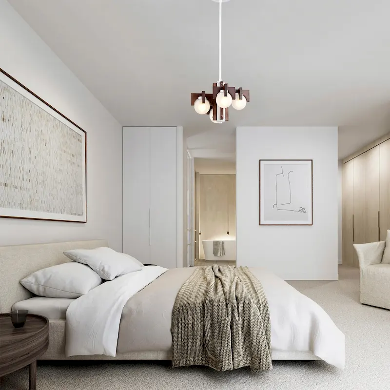 12  Tripner White Finish and Stained Wood Pendant Ceiling Lamp with Opaque Globes