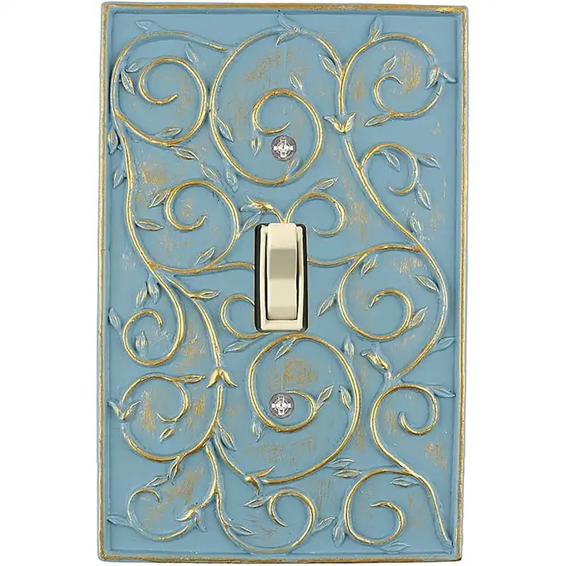 Meriville French Scroll 1 Toggle Wallplate, Single Switch Electrical Cover Plate