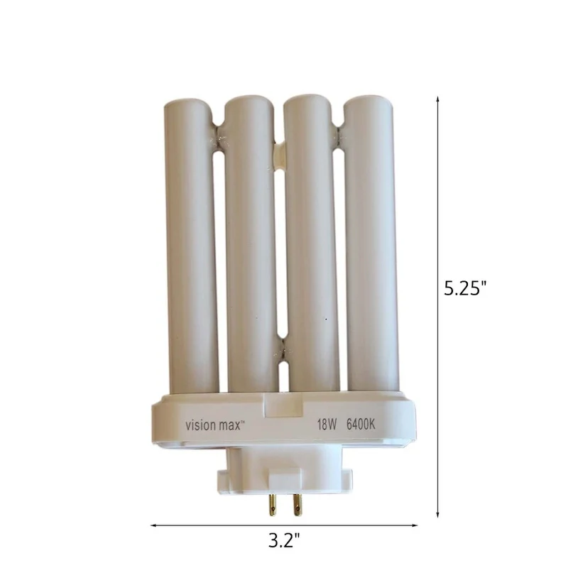 18 Watt Full Spectrum CFL Replacement Bulb (4 pin, G24Q base) by VisionMax - White