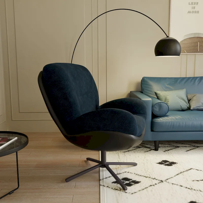 Swivel Accent Chair,Lounge Chair with Metal Base Frame,Comfy Single Leisure Sofa Chair Reading Chair with 360 Degree Swiveling