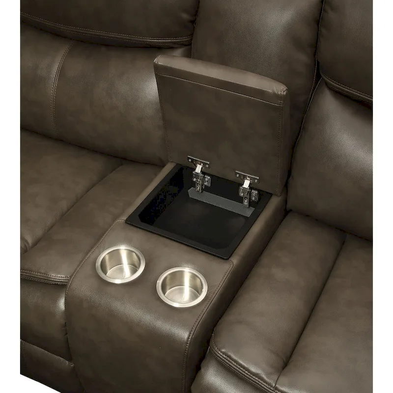 Leatherette Upholstered Reclining Sectional in Taupe