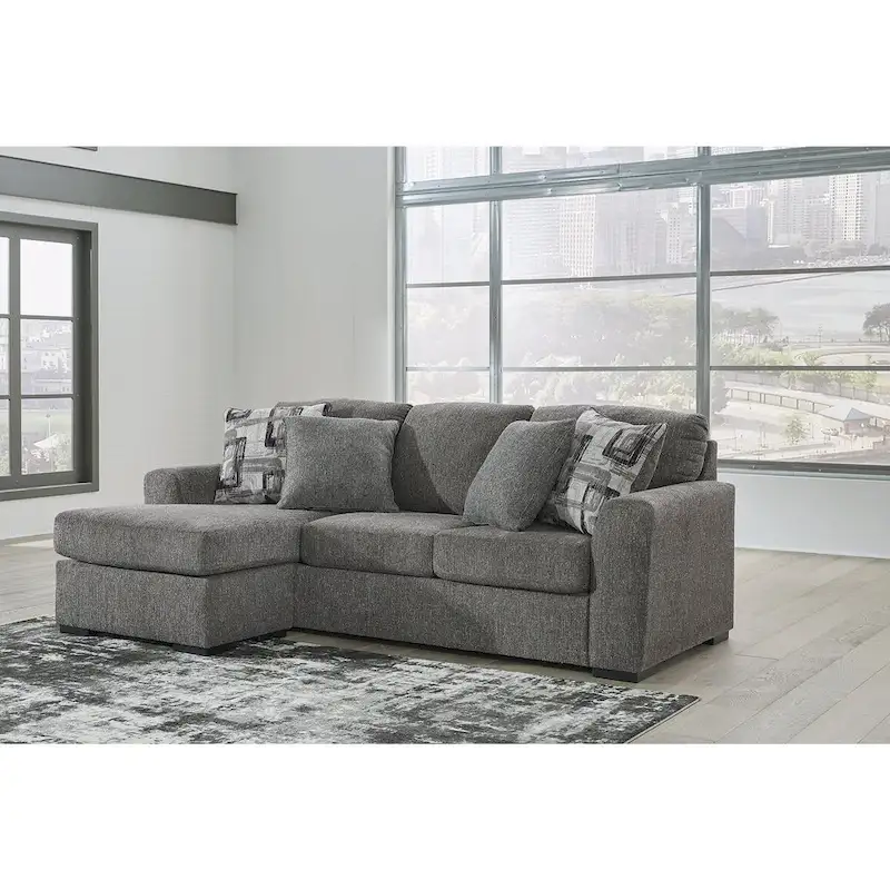 Signature Design by Gardiner Pewter Sofa Chaise - 101 W x 63 D x 40 H