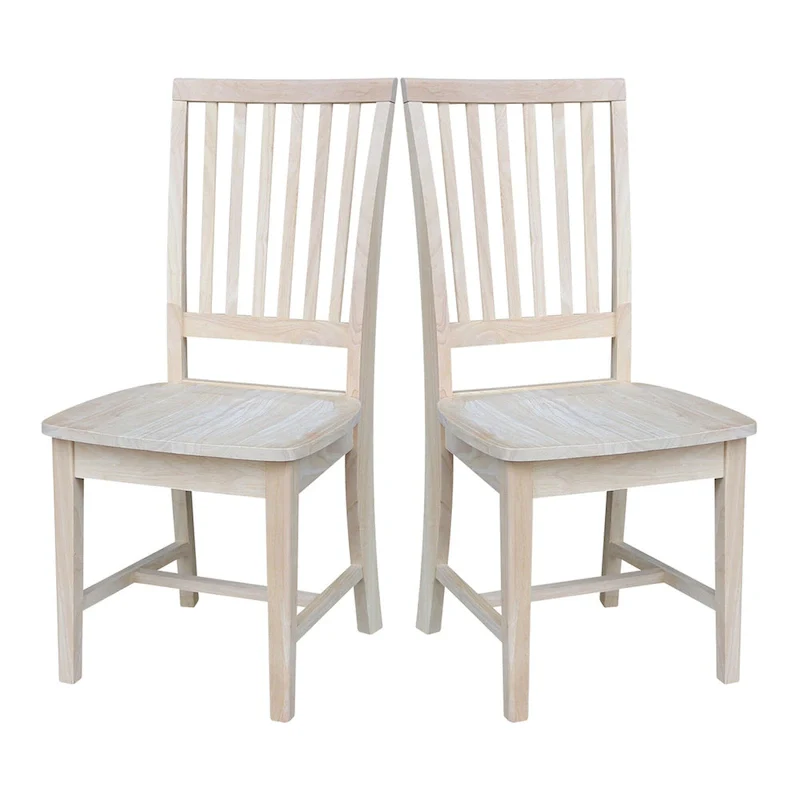Solid Wood Mission Dining Side Chairs, Set of 2