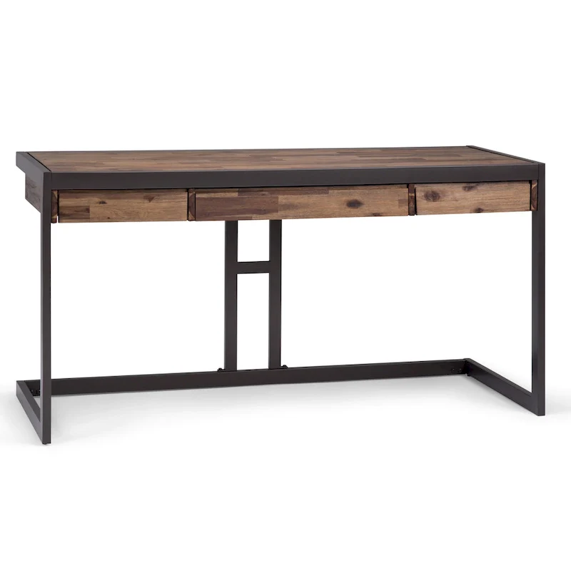 WYNDENHALL Cecilia Solid Acacia Wood Industrial Office Desk