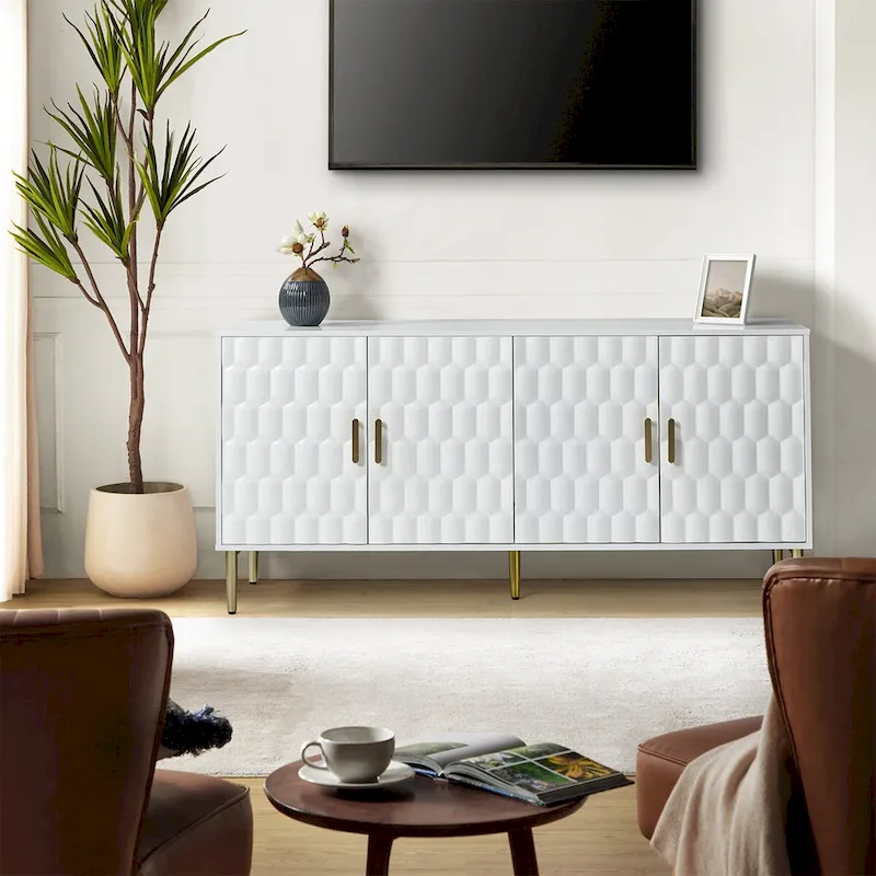 63 Wide Modern Sideboard with Adjustable Shelves by HULALA HOME