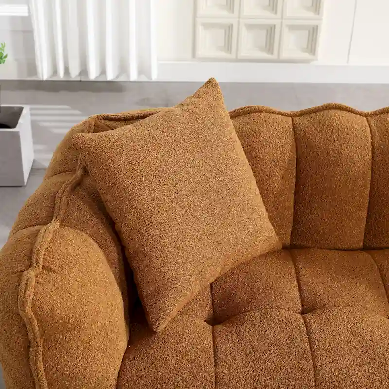 Yellow Modern 65 Chenille Loveseat