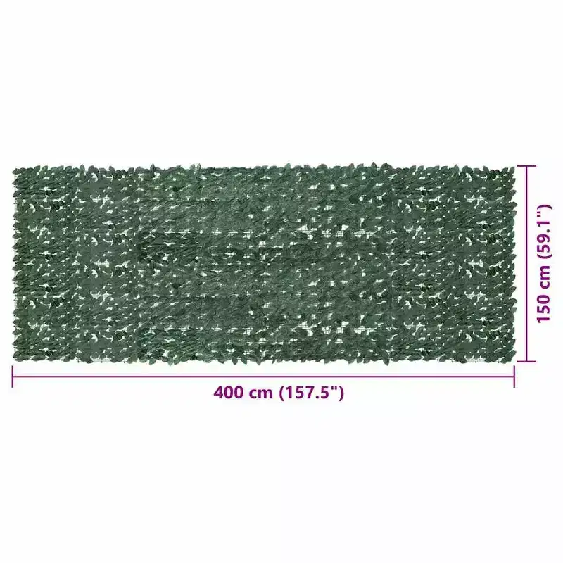 vidaXL Balcony Screen Dark Green Polyethylene, Fabric 157.5 x 59.1 in