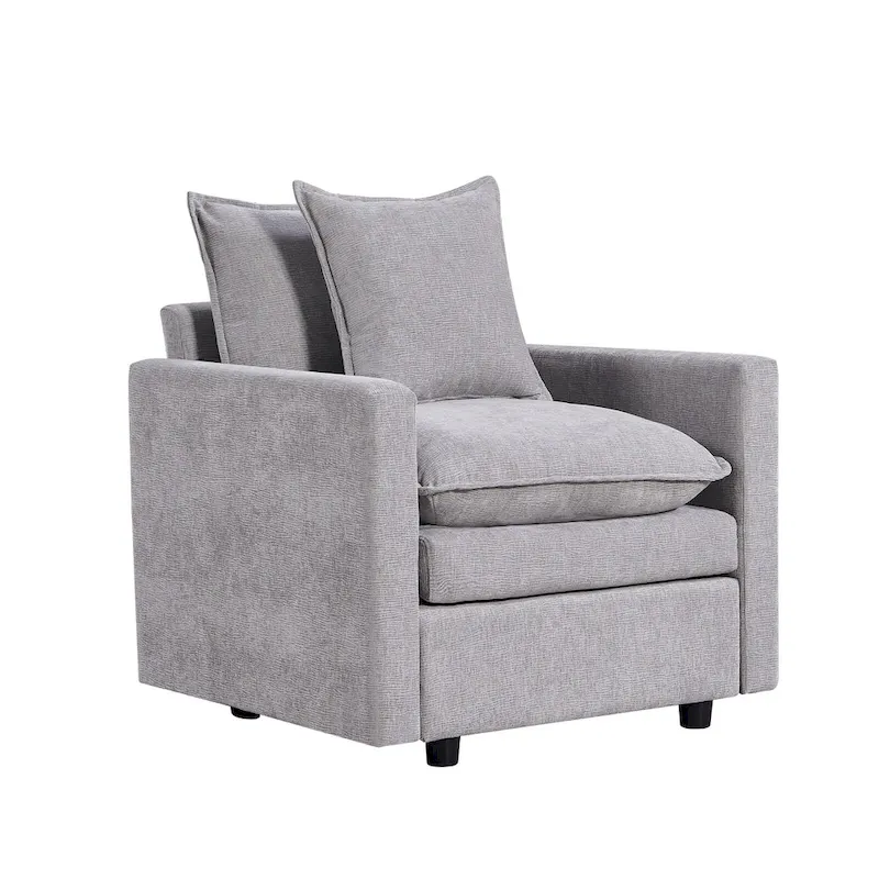 33.07  Upholstered Arm Chair with Solid Wood Frame