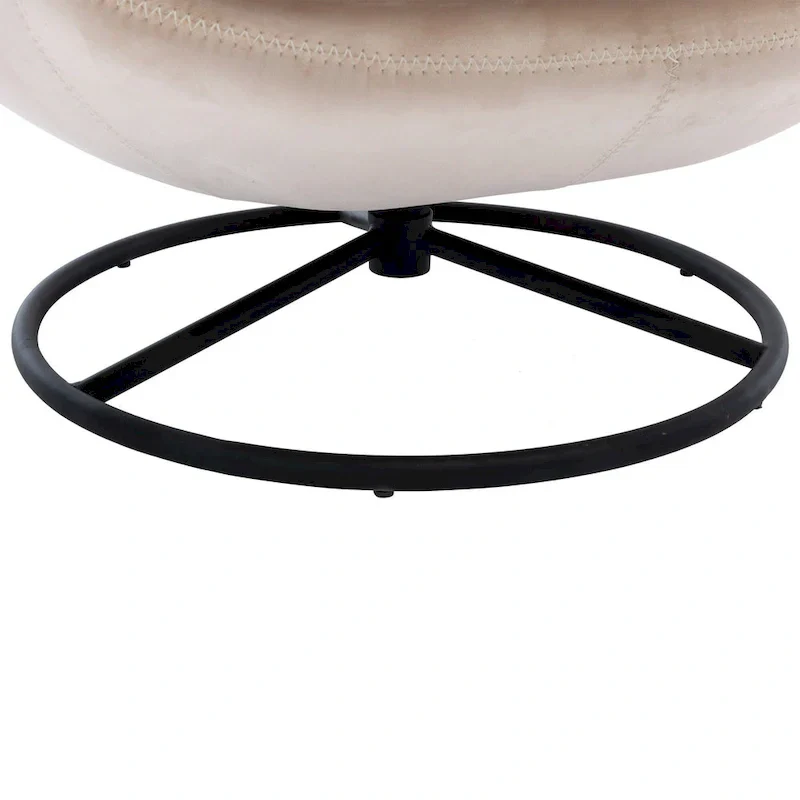 Beige Modern 31.7 Swivel Accent Chair with Ottoman