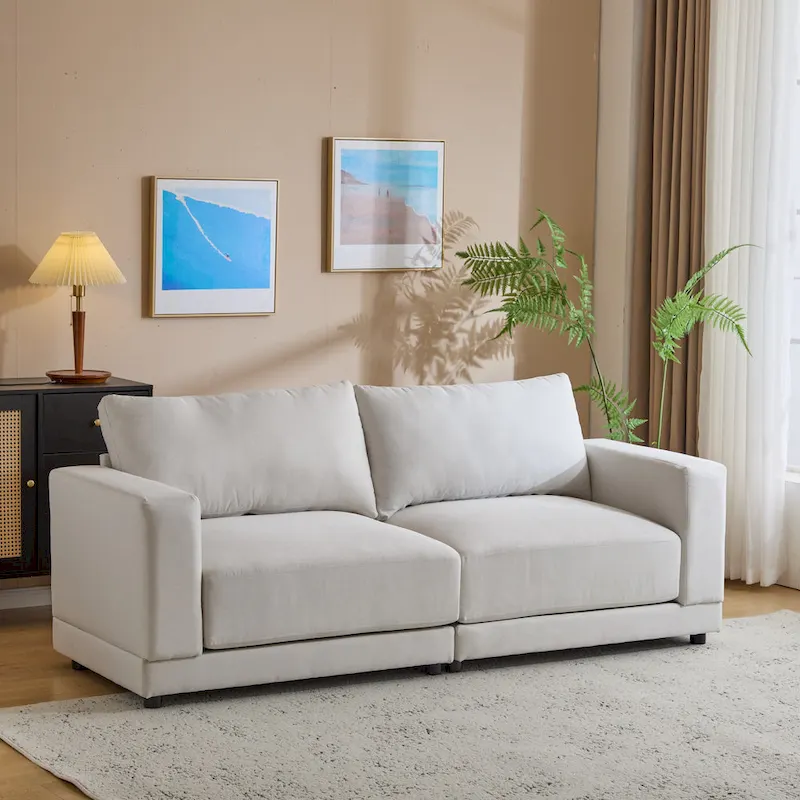 Christopher Knight Home - Grace 81 Modern Upholstery Sofa Loveseat with Square Arms