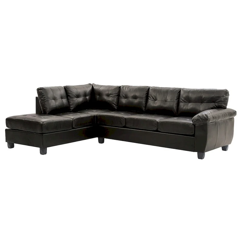 Gallant 111 in. W 2-piece Faux Leather L Shape Sectional Sofa - 78 L x 111 W x 32 H