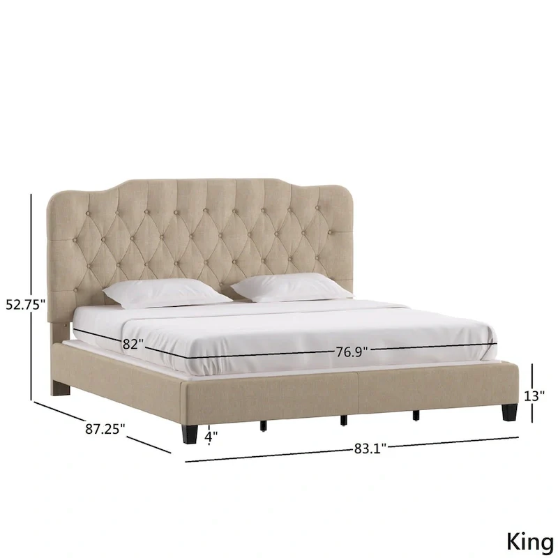 Ginny Adjustable Diamond-tufted Camel Back Bed by iNSPIRE Q Classic