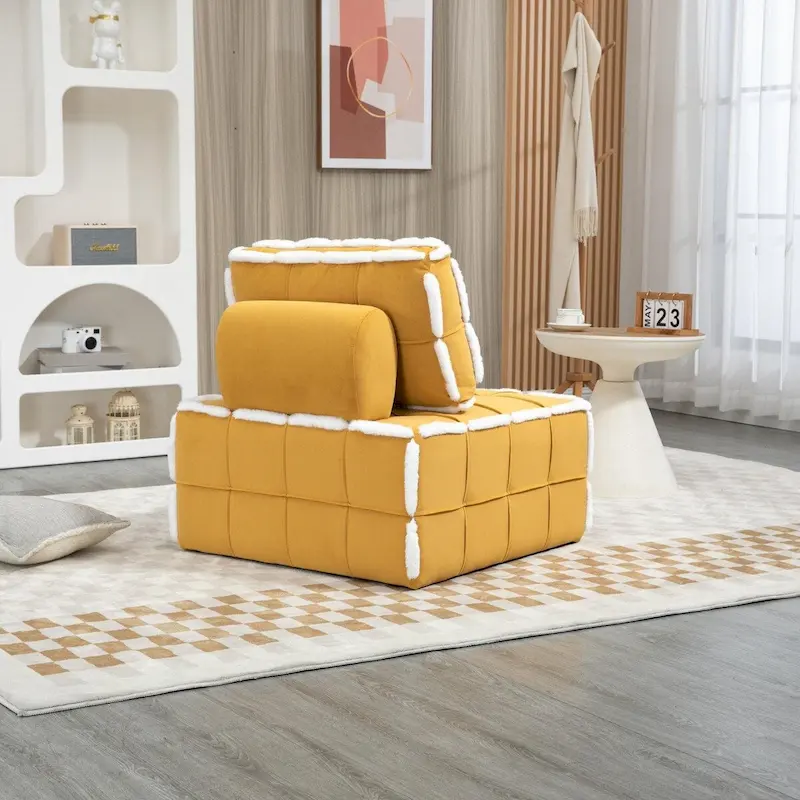 Upholstered Deep Seat Armless Chair Accent Single Lazy Sofa Lounge