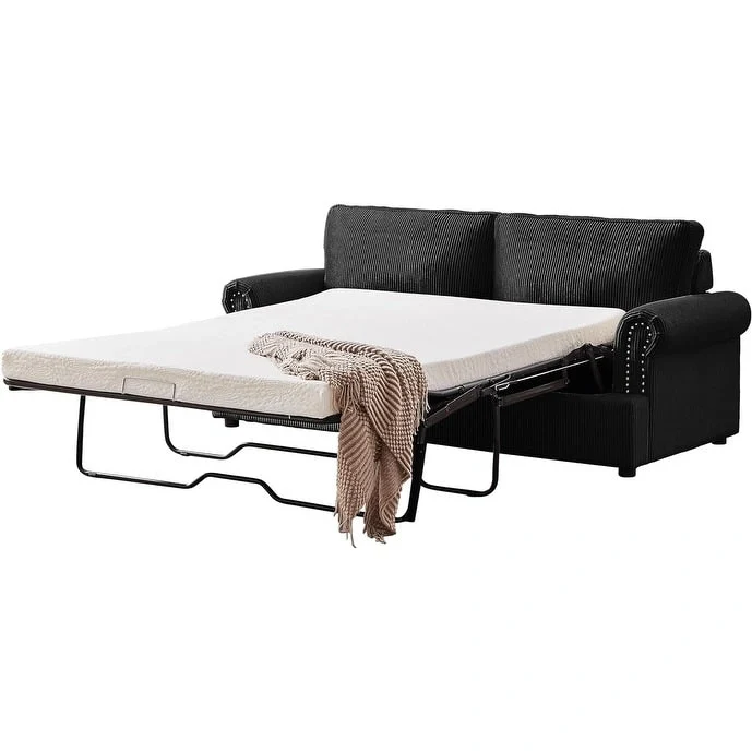 Viviana 76 inch Polyester Round Arm Sleeper Sofa