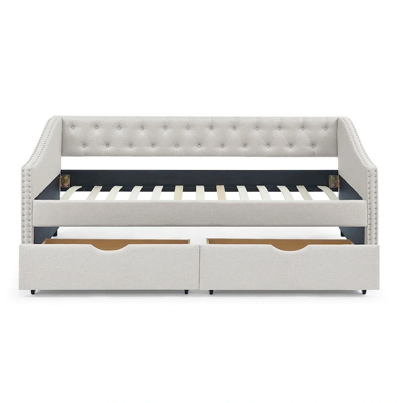 Daybed with Drawers Upholstered Tufted