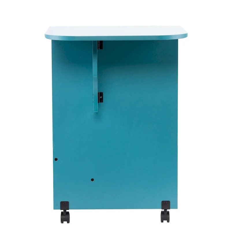 SEI Furniture Eastwick Expandable Rolling Sewing Table/Craft Station - Turquoise
