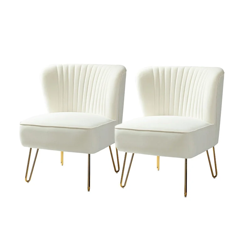 Barto Upholstered Side Chair with Tufted Back Set of 2 by HULALA HOME