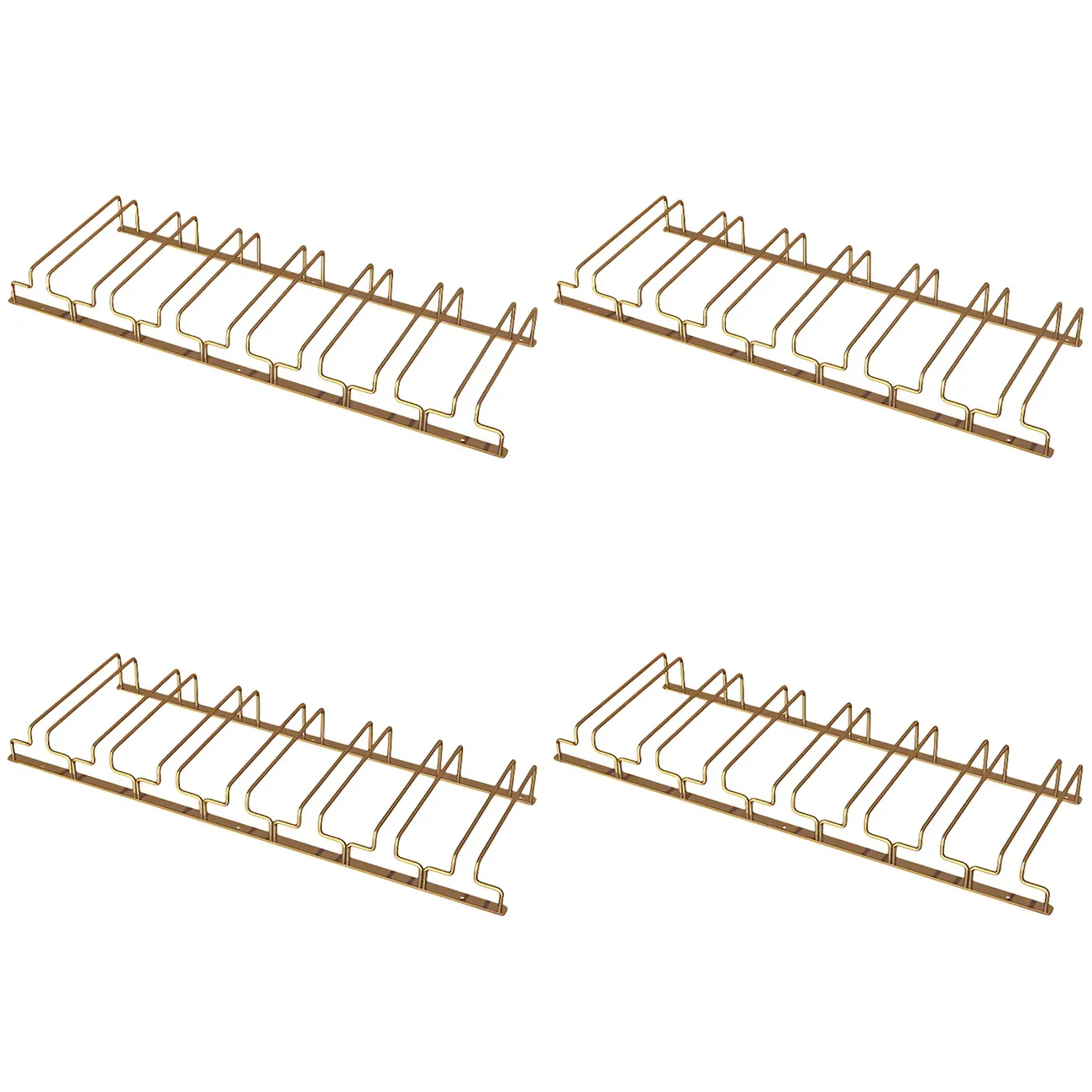 Gold Rectangular Hanging Metal Wine Glass Rack