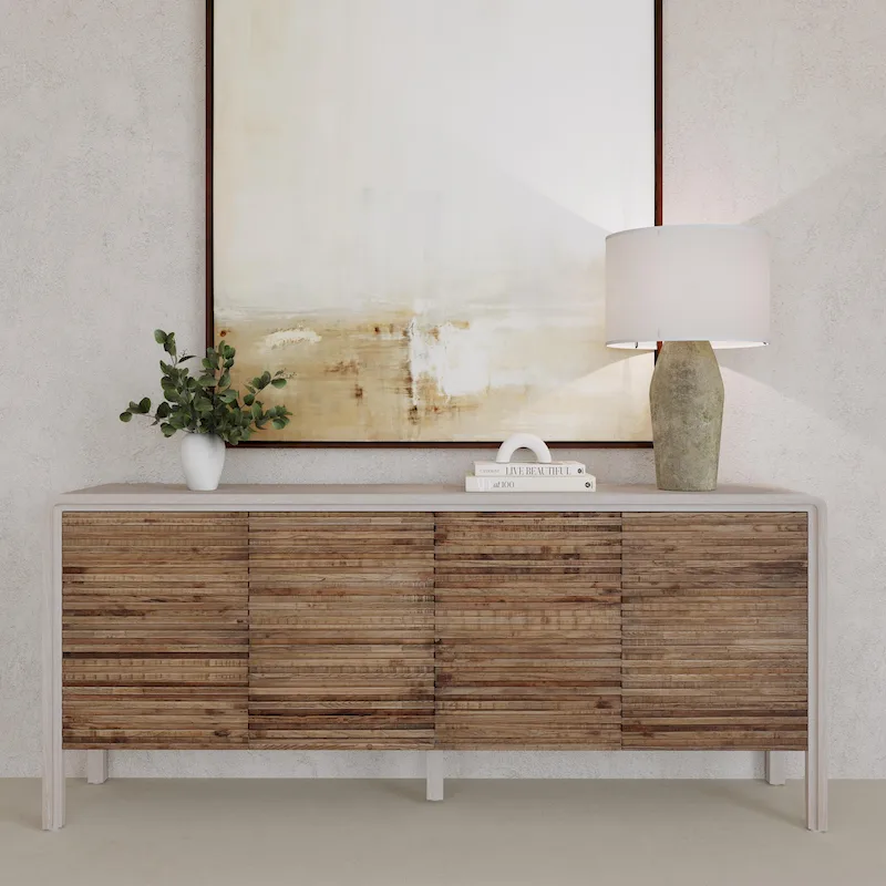 Classic Home Elodie 4-Door Sideboard - 79Wx17Dx34H