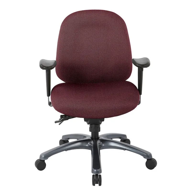 Multi-Function Mid-Office Chair with Seat Slider and Titanium Finish Base