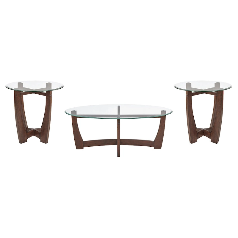 23.5 inch round glass coffee table