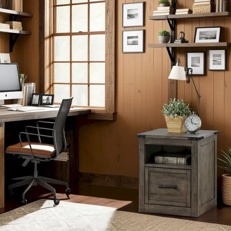 Storehouse One Drawer File, Smoked Grey Finish