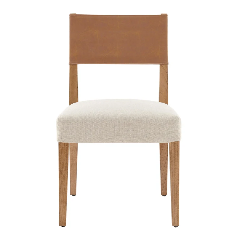 Kylo Faux Leather/ Linen Dining Side Chair, (Set of 2)