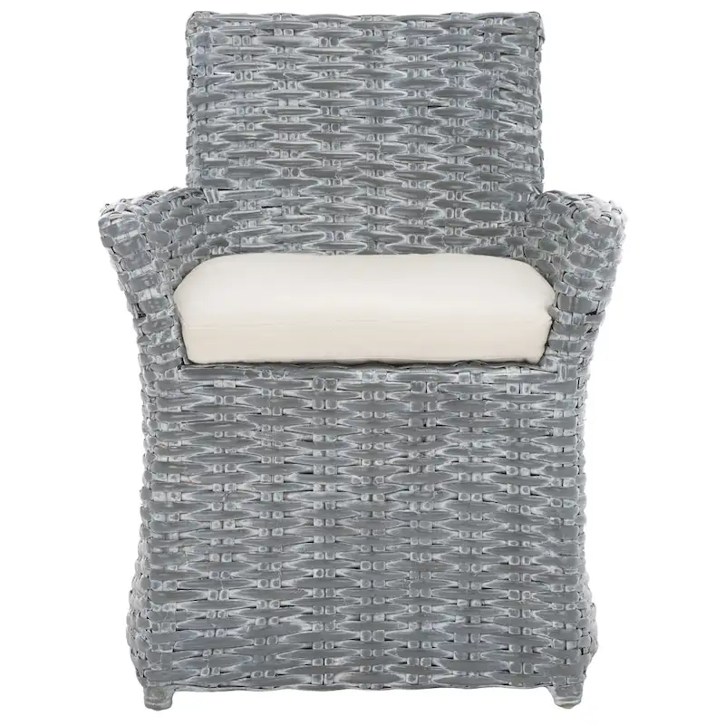 Wicker Washed Out Grey Arm Chair - 28