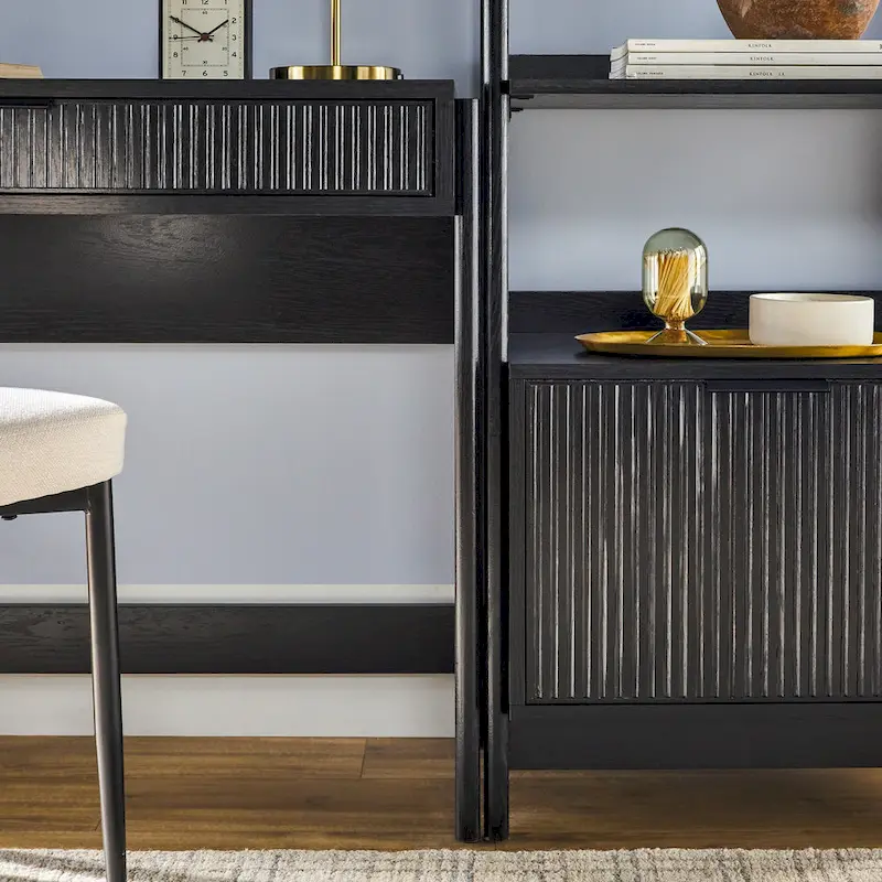 Middlebrook 3-Piece Set Writing Desk with 2 Narrow Bookcases