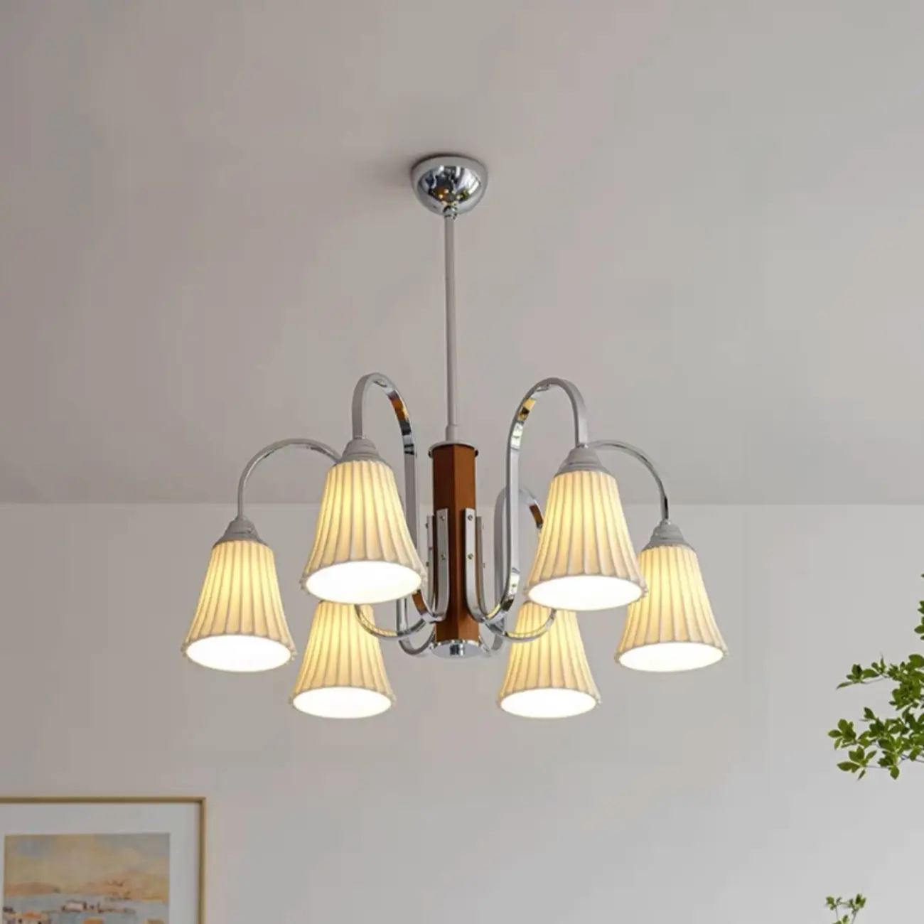Modern Geometric Ceramic Multi-Light Chandelier